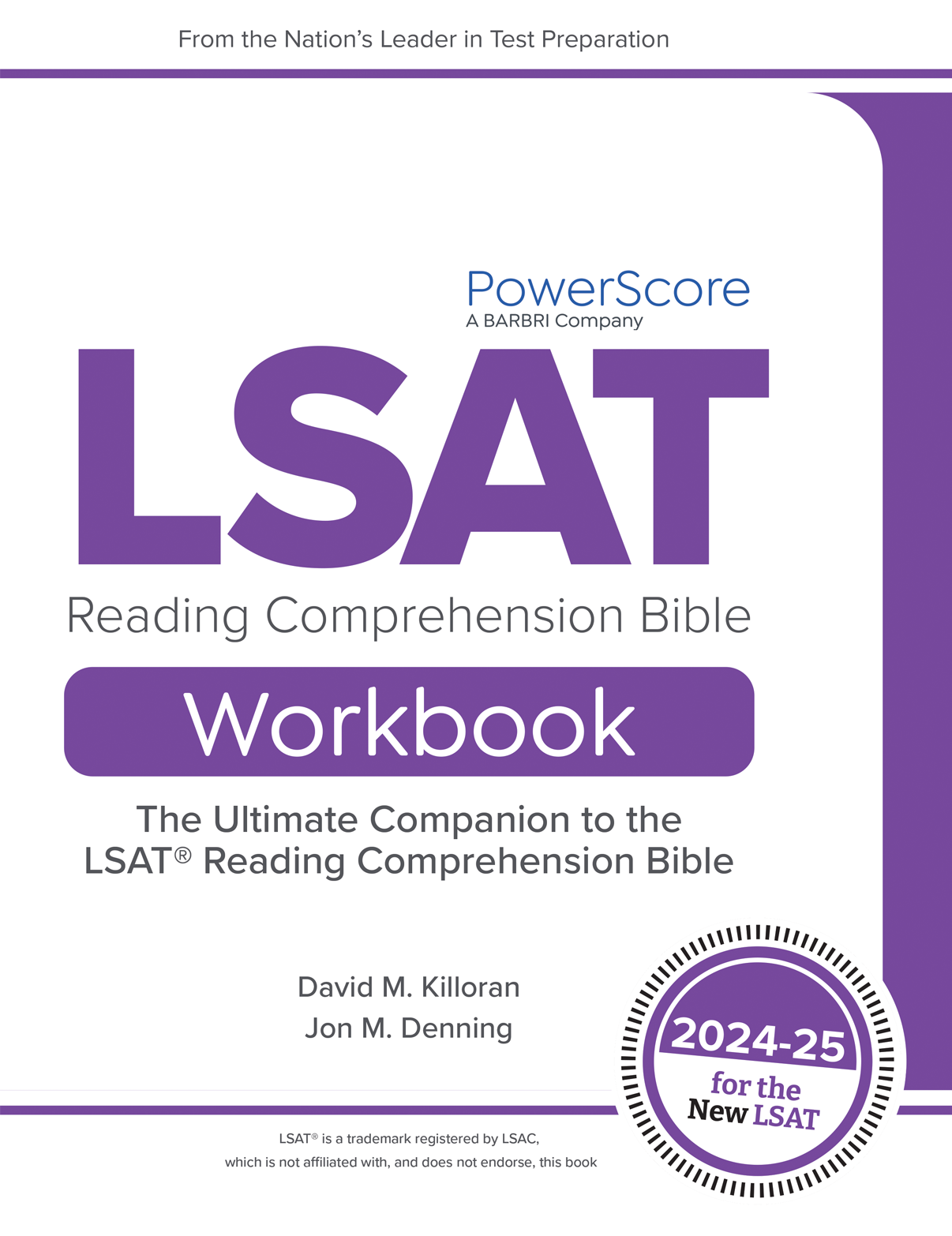 The PowerScore 2024-2025 LSAT Reading Comprehension Bible Workbook