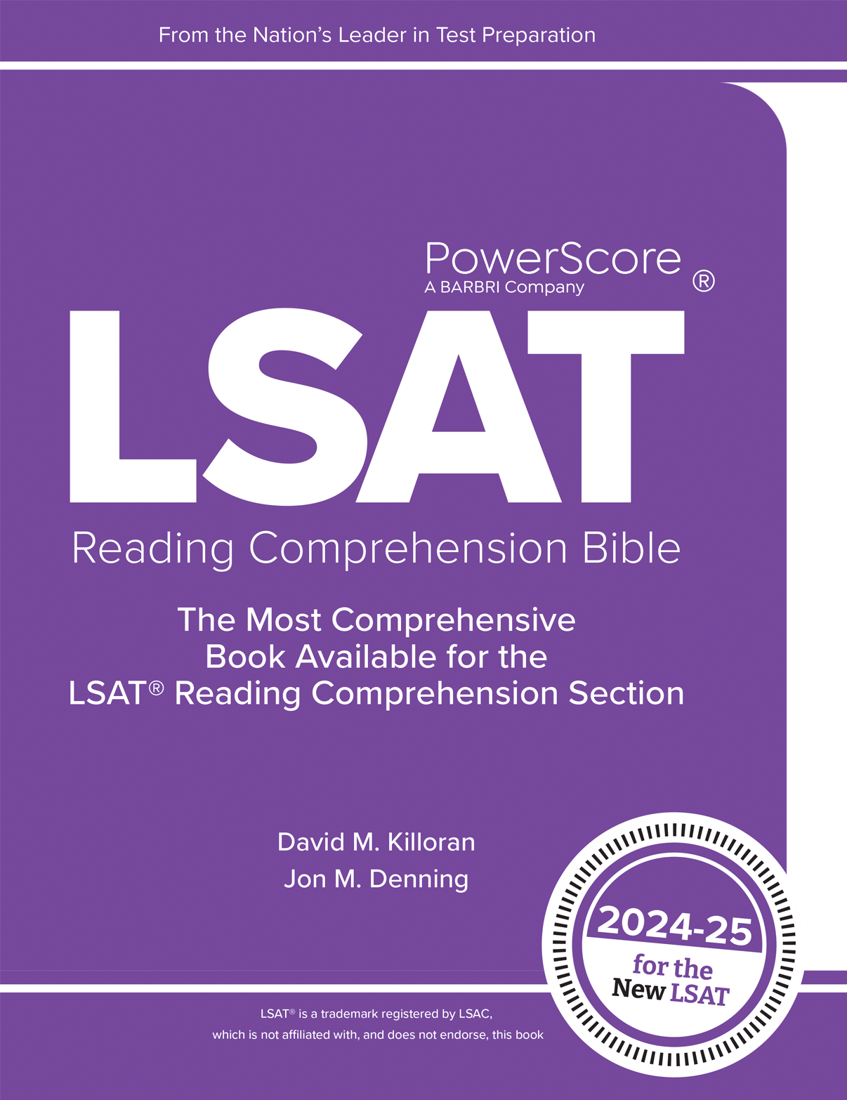 PowerScore LSAT Reading Comprehension Bible Work Front Cover
