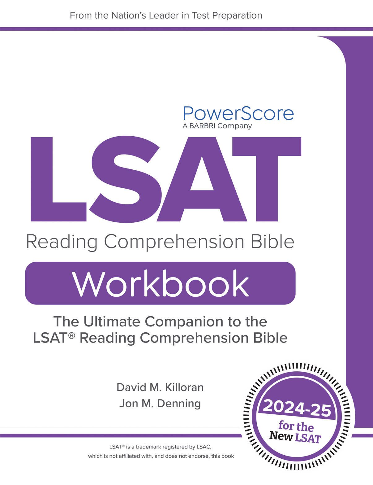 PowerScore LSAT Reading Comprehension Bible Workbook Front Cover